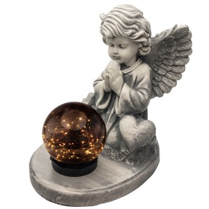 ZNICZ gipsowa figurka NAGROBNA LAMPA SOLARNA LED statuetka na grób