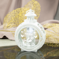 ZNICZ BIAŁY OKRĄGŁY LAMPION na grób DLA DZIECKA świeczka LED latarenka -