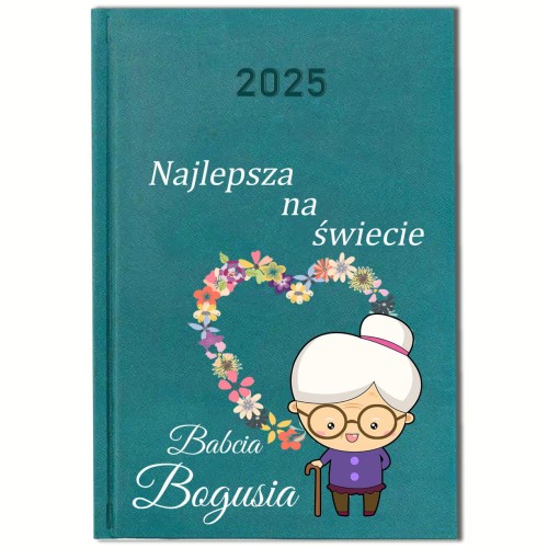 KALENDARZ PLANER TERMINARZ PERSONALIZOWANY 2025r A5 PREZENT NA DZIEŃ BABCI