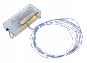 LAMPKI 20 LED NA BATERIE DRUCIK ZIMNE BIAŁE