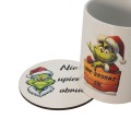 Podkładka pod kubek drewniana GRINCH zestaw podkładki na stół białe 5SZT