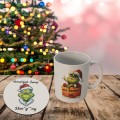 Zestaw Kubek i Podkładka pod kubek GRINCH zestaw świąteczny na stół białe