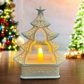 DEKORACJA ŚWIĄTECZNA LED BIAŁA CHOINKA ŚWIECZNIK OZDOBA Lampka Mała 17cm