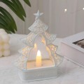 DEKORACJA ŚWIĄTECZNA LED BIAŁA CHOINKA ŚWIECZNIK OZDOBA Lampka Mała 17cm