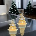 DEKORACJA ŚWIĄTECZNA LED BIAŁA CHOINKA ŚWIECZNIK OZDOBA Lampka Mała 17cm