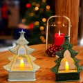 DEKORACJA ŚWIĄTECZNA LED BIAŁA CHOINKA ŚWIECZNIK OZDOBA Lampka Mała 17cm