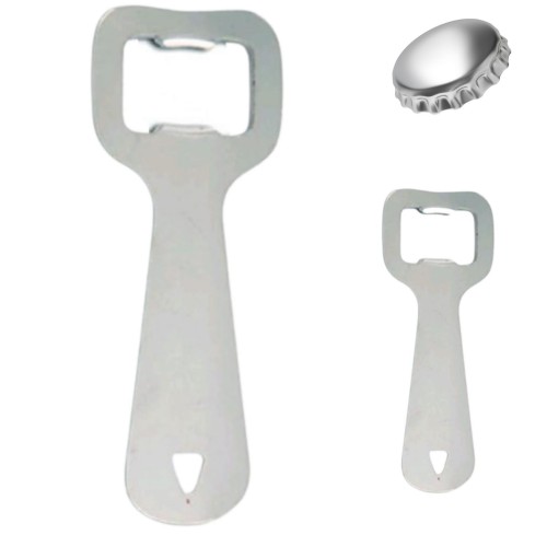 OTWIERACZ DO BUTELEK KAPSLI PIWA PUSZEK METALOWY UCHWYT DO KIESZENI 11CM