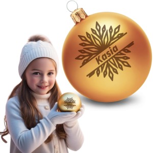 BOMBKA SZKLANA na choinkę z IMIENIEM ozdoba świąteczna PREZENT NA ŚWIĘTA   W6-ZL-MAT
