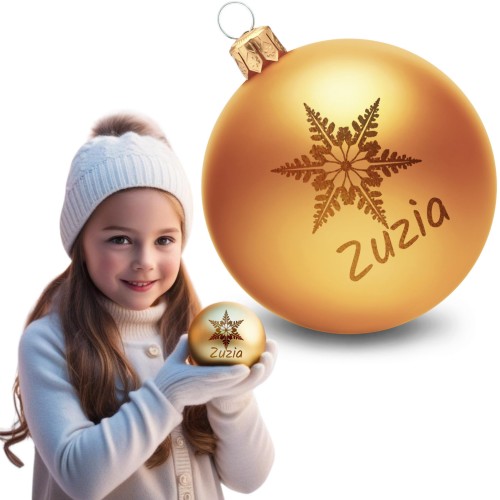 BOMBKA SZKLANA na choinkę z IMIENIEM ozdoba świąteczna PREZENT NA ŚWIĘTA   W5-ZL-MAT