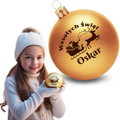 BOMBKA SZKLANA na choinkę z IMIENIEM ozdoba świąteczna PREZENT NA ŚWIĘTA   W4-ZL-MAT