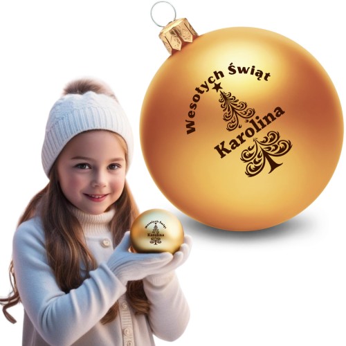 BOMBKA SZKLANA na choinkę z IMIENIEM ozdoba świąteczna PREZENT NA ŚWIĘTA   W2-ZL-MAT