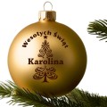 BOMBKA SZKLANA na choinkę z IMIENIEM ozdoba świąteczna PREZENT NA ŚWIĘTA   W2-ZL-MAT