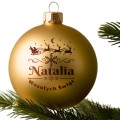 BOMBKA SZKLANA na choinkę z IMIENIEM ozdoba świąteczna PREZENT NA ŚWIĘTA   W1-ZL-MAT