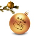 BOMBKA SZKLANA na choinkę z IMIENIEM ozdoba świąteczna PREZENT NA ŚWIĘTA   W1-ZL-MAT