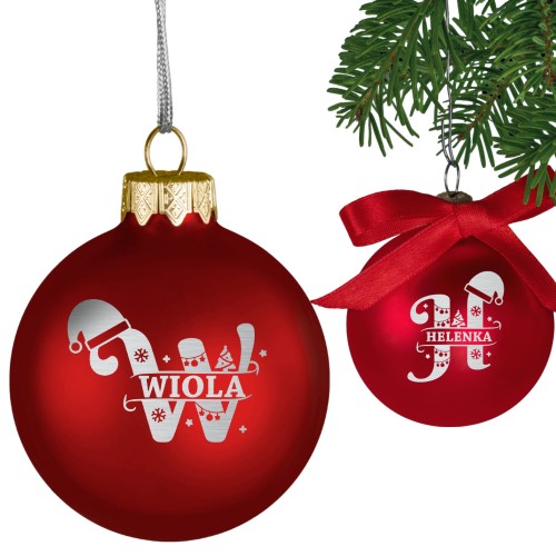 BOMBKA SZKLANA na choinkę z IMIENIEM ozdoba świąteczna PREZENT NA ŚWIĘTA