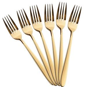 6 SZT WIDELCE WIDELEC ZŁOTE SZTUĆCE ZESTAW DLA 6 OSÓB STAL NIERDZEWNA