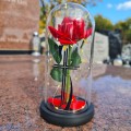 WIECZNA RÓŻA ŚWIECĄCA ZNICZ lampion LED dekoracja na grób na cmentarz