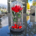 WIECZNA RÓŻA ŚWIECĄCA ZNICZ lampion LED dekoracja na grób na cmentarz