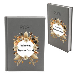 KALENDARZ 2026 KSIĄŻKOWY A5 SZARY DLA KOSMETYCZKI SALON TERMINARZ