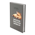 KALENDARZ 2025 NOWOŚĆ A5 KSIĄŻKOWY SZARY ŚMIESZNY CAPYBARA DZIENNY PLANER