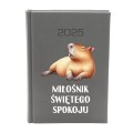 KALENDARZ 2025 NOWOŚĆ A5 KSIĄŻKOWY SZARY ŚMIESZNY CAPYBARA DZIENNY PLANER