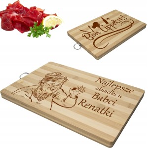KUCHENNA DESKA DO KROJENIA Z GRAWEREM PREZENT DLA BABCI DZIADKA MAMY TATY
