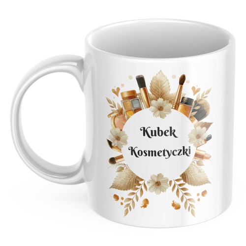 KUBEK SUBLIMACJA 330ML NADRUK dla KOSMETYCZKI SALON KOSMETYCZNY