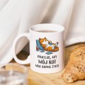 KUBEK SUBLIMACJA 330ML ŚMIESZNY NADRUK  KOT NA PREZENT ŚWIĘTA