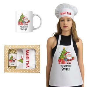 Kubek Fartuch Kuchenny Świąteczny Prezent Na Święta Zestaw dla Dziecka