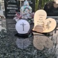 Znicz LED STATUETKA Złota NA CMENTARZ GRÓB DUŻA wieczna lampka nagrobna