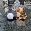 Znicz LED STATUETKA Złota NA CMENTARZ GRÓB DUŻA wieczna lampka nagrobna