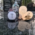 Znicz LED STATUETKA Złota NA CMENTARZ GRÓB DUŻA wieczna lampka nagrobna
