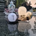 Znicz LED STATUETKA Złota NA CMENTARZ GRÓB DUŻA wieczna lampka nagrobna