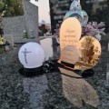 Znicz LED STATUETKA Złota NA CMENTARZ GRÓB DUŻA wieczna lampka nagrobna