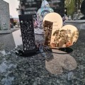 Znicz LED STATUETKA Złota NA CMENTARZ GRÓB DUŻA wieczna lampka nagrobna
