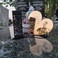 Znicz LED STATUETKA Złota NA CMENTARZ GRÓB DUŻA wieczna lampka nagrobna