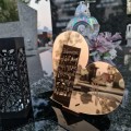 Znicz LED STATUETKA Złota NA CMENTARZ GRÓB DUŻA wieczna lampka nagrobna