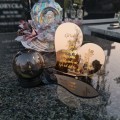 Znicz LED STATUETKA Złota NA CMENTARZ GRÓB DUŻA wieczna lampka nagrobna