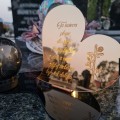 Znicz LED STATUETKA Złota NA CMENTARZ GRÓB DUŻA wieczna lampka nagrobna