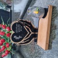SOLARNY ZNICZ LED STATUETKA NA CMENTARZ GRÓB DUŻA DĄB