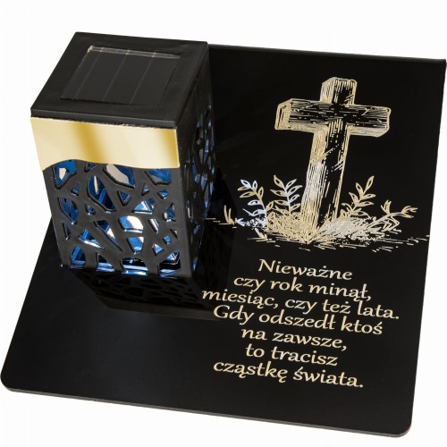 Solarny znicz LED STATUETKA NA CMENTARZ GRÓB DUŻA wieczna lampka nagrobna