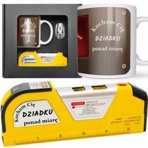 Miarka miara zwijana LASEROWA KUBEK POZIOMICA UPOMINEK prezent dla DZIADKA W9
