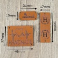 10X HANDMADE SKÓRZANE NASZYWKI METKI RĘKODZIEŁO