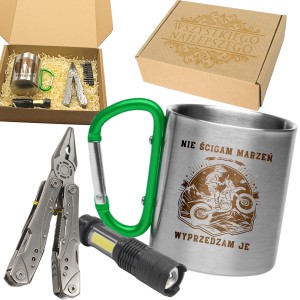 Zestaw prezentowy dla mężczyzny faceta KUBEK TERMICZNY MULTITOOL LATARKA