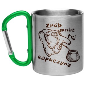 KUBEK Metalowy KARABIŃCZYKIEM Prezent dla CHŁOPAKA MECHANIKA KIEROWCY TATY personalizowany