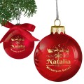 BOMBKA SZKLANA na choinkę z IMIENIEM ozdoba świąteczna PREZENT NA ŚWIĘTA  W1
