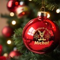 BOMBKA SZKLANA na choinkę z IMIENIEM ozdoba świąteczna PREZENT NA ŚWIĘTA  W3