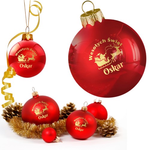 BOMBKA SZKLANA na choinkę z IMIENIEM ozdoba świąteczna PREZENT NA ŚWIĘTA  W4