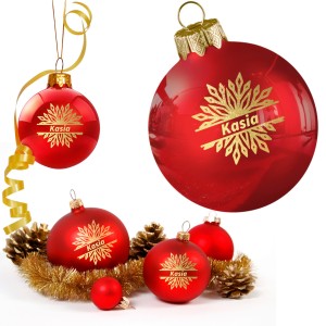 BOMBKA SZKLANA na choinkę z IMIENIEM ozdoba świąteczna PREZENT NA ŚWIĘTA  W6