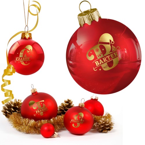 BOMBKA SZKLANA na choinkę z IMIENIEM ozdoba świąteczna PREZENT NA ŚWIĘTA  W7